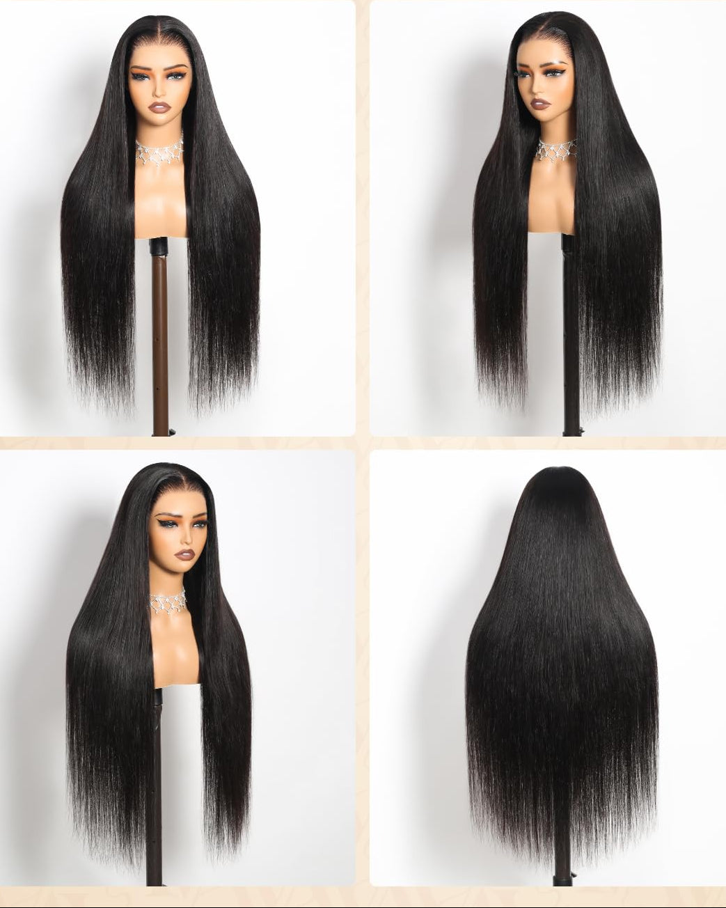 Premium Human Hair Wig| Natural Black | Straight /Deep Wave/Natural Curly | Pre Plucked 13x6