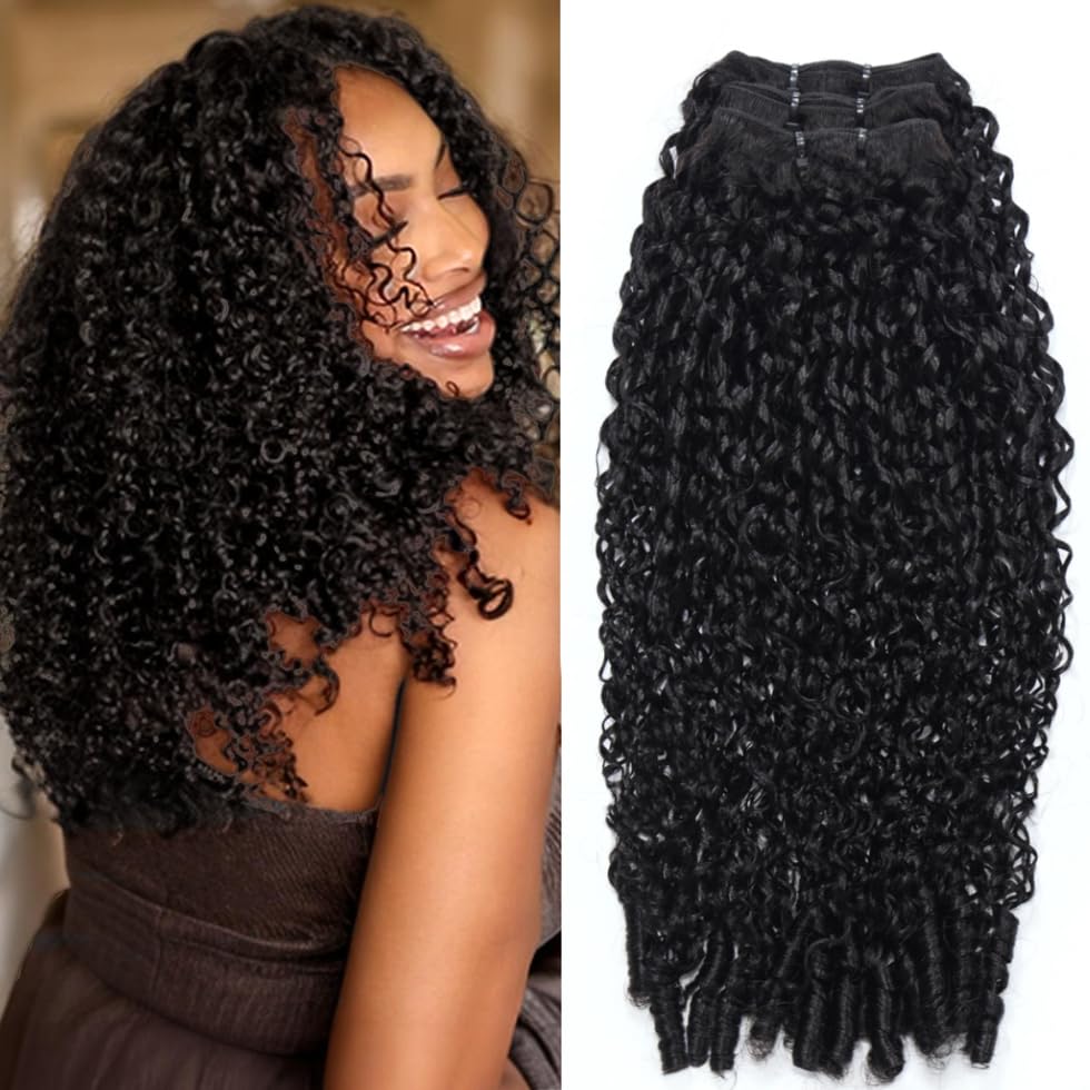 Premium Human Hair Bundles | Natural Black | Burmese Curly  with Twist Out Ends