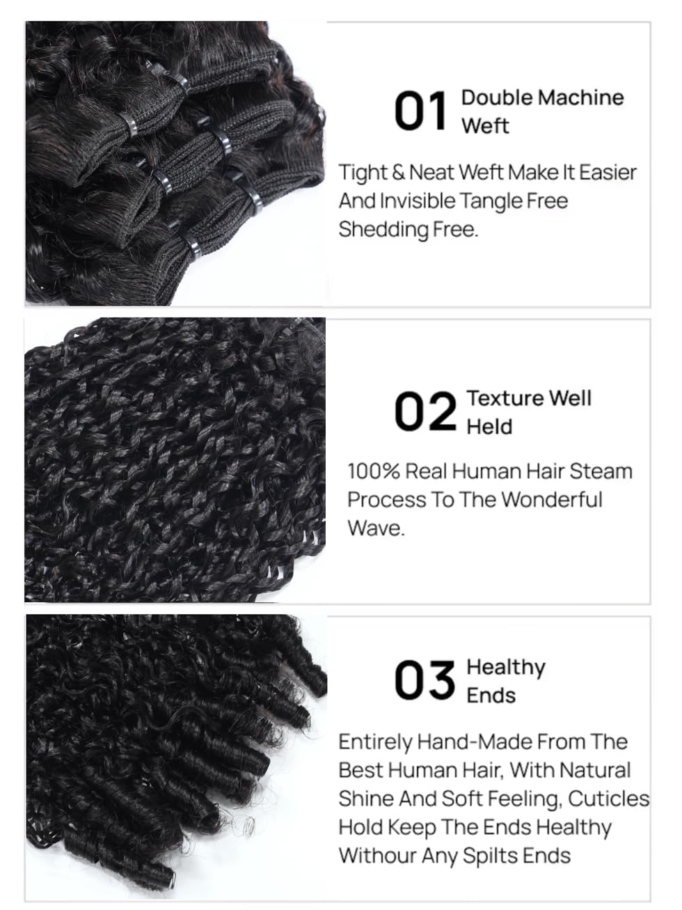 Premium Human Hair Bundles | Natural Black | Burmese Curly  with Twist Out Ends