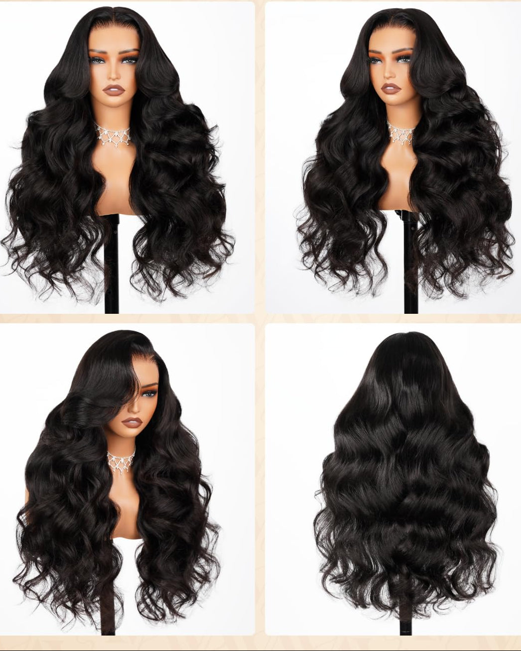 Premium Human Hair Wig| Natural Black | Straight /Deep Wave/Natural Curly | Pre Plucked 13x6