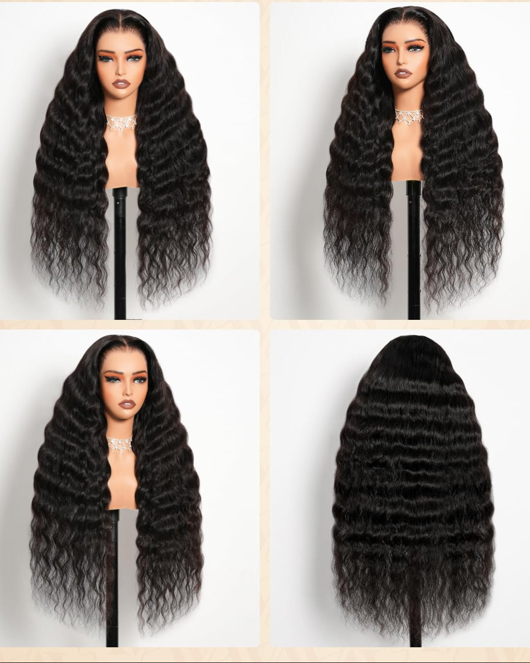 Premium Human Hair Wig| Natural Black | Straight /Deep Wave/Natural Curly | Pre Plucked 13x6