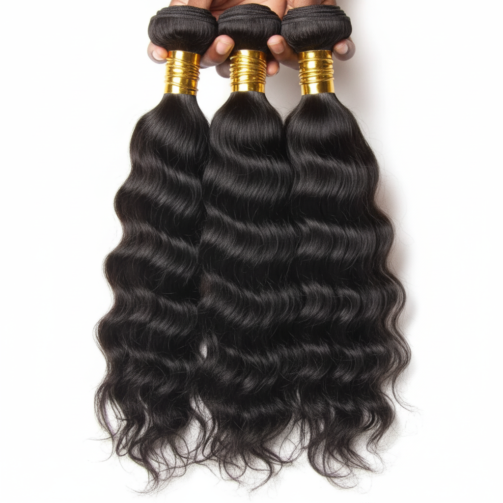 Premium Human Hair Bundles | Natural Black | Natural Wave