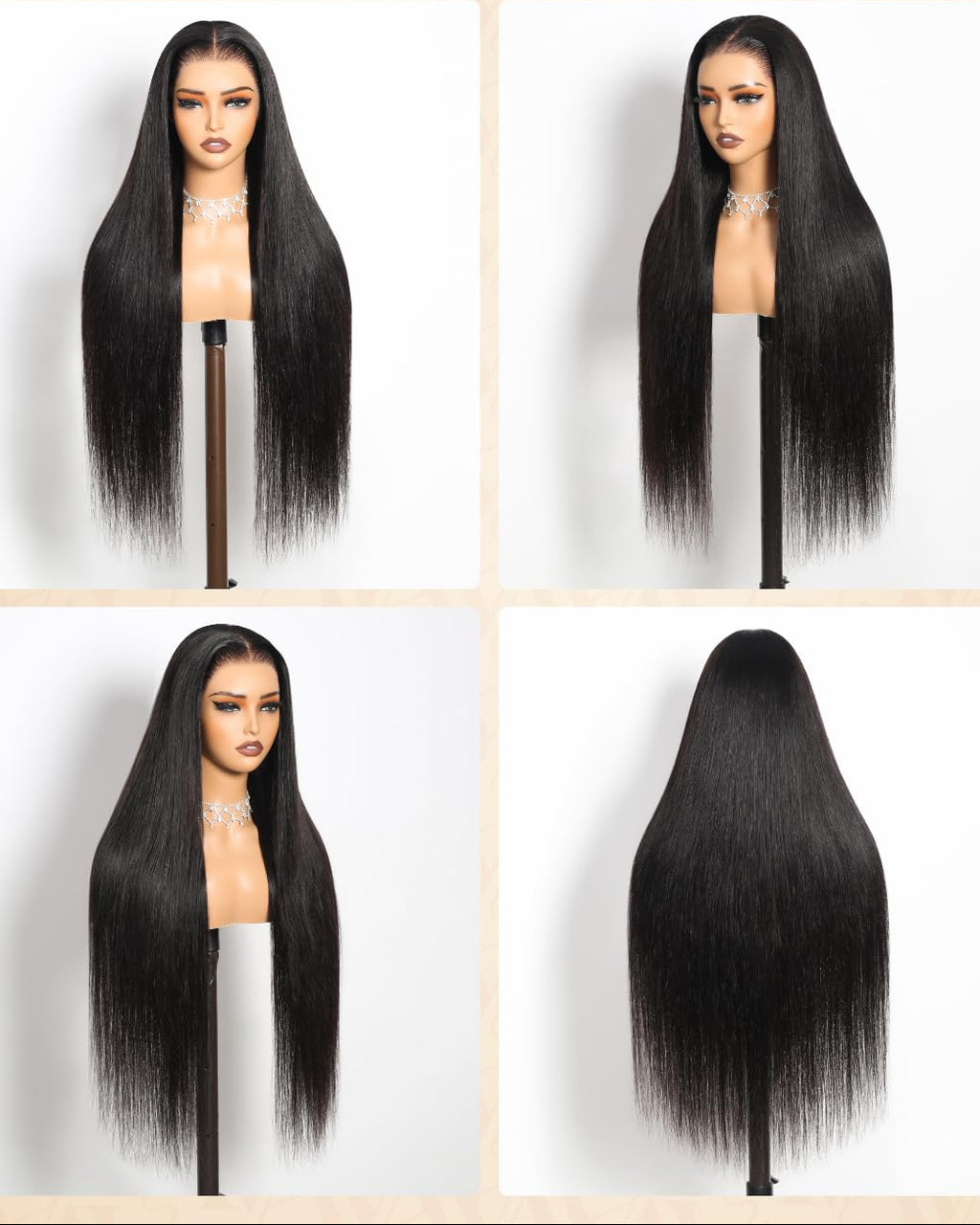 Premium Human Hair Wig| Natural Black | Straight /Deep Wave/Natural Curly | Pre Plucked 13x6