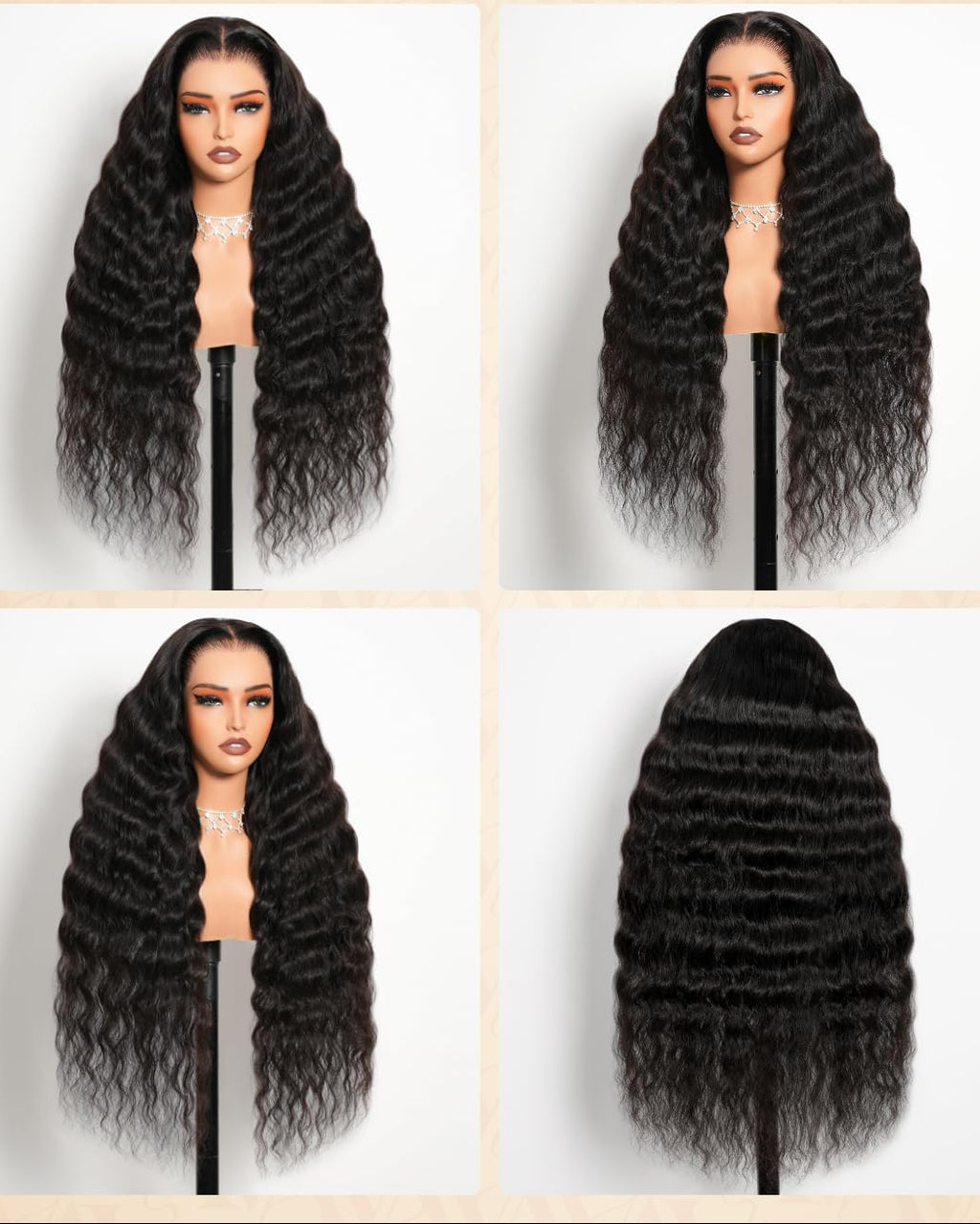 Premium Human Hair Wig| Natural Black | Straight /Deep Wave/Natural Curly | Pre Plucked 13x6