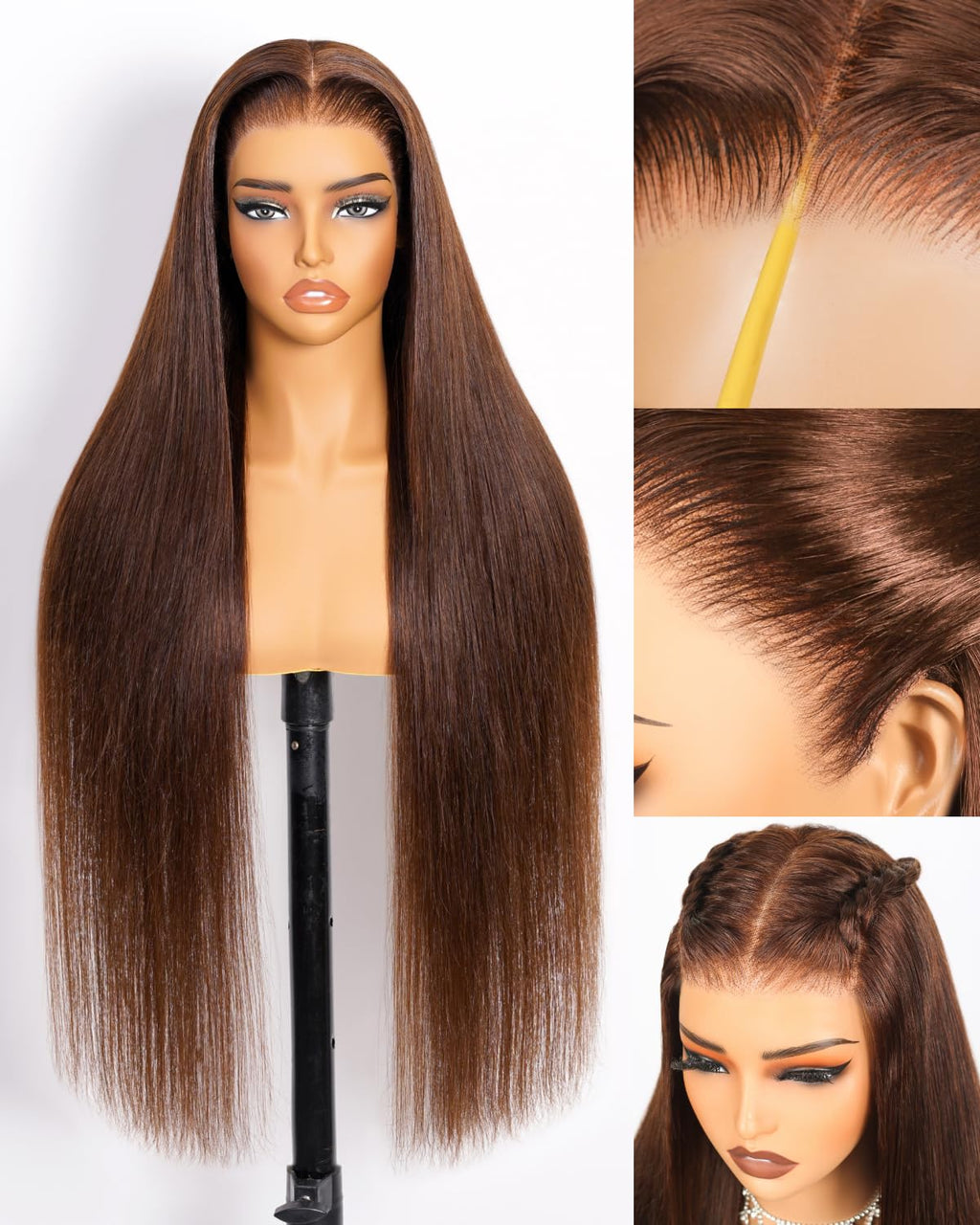 Premium Human Hair Wig| Natural Black | Straight /Deep Wave/Natural Curly | Pre Plucked 13x6