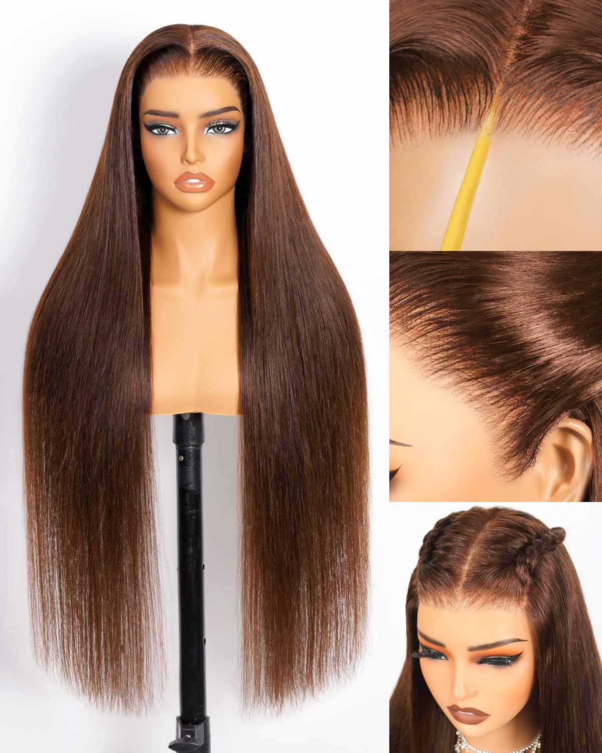 Premium Human Hair Wig| Natural Black | Straight /Deep Wave/Natural Curly | Pre Plucked 13x6