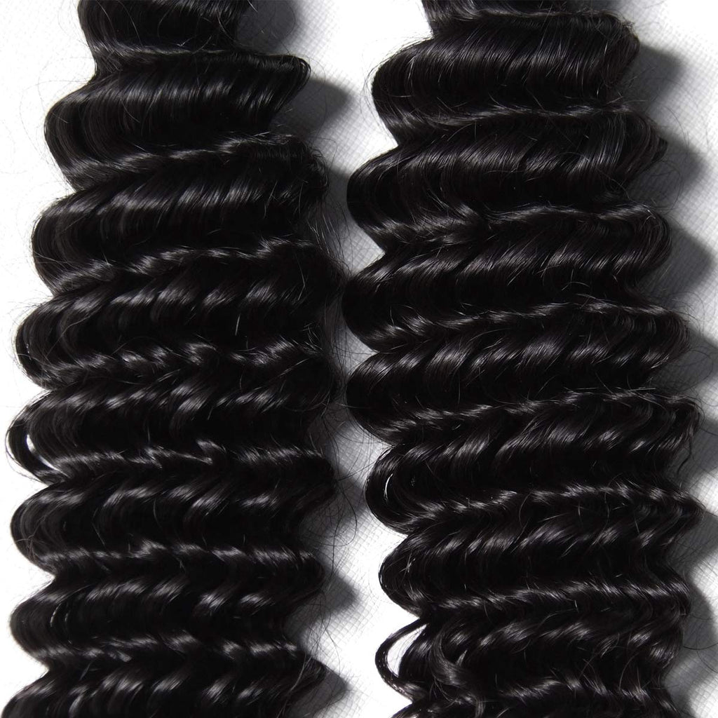 Premium Human Hair Bundles | Natural Black | Deep Wave