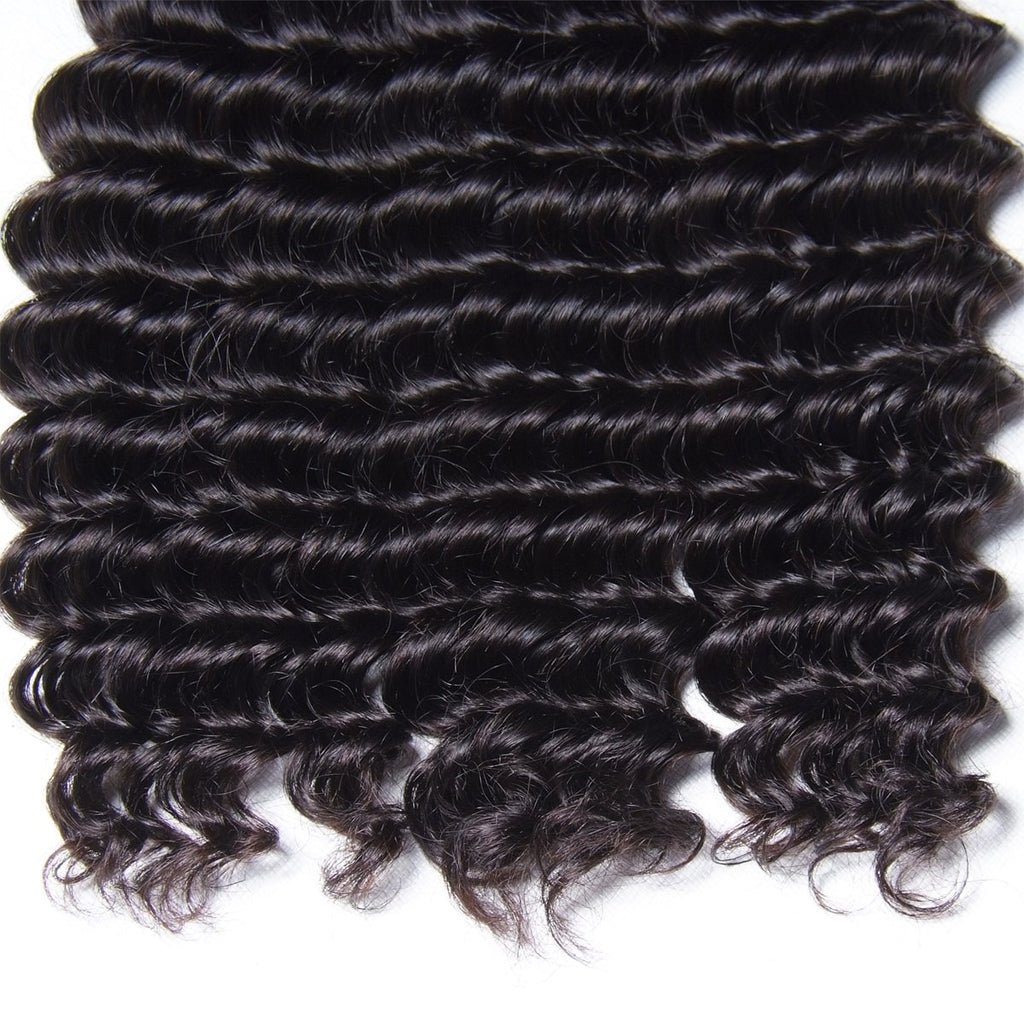 Premium Human Hair Bundles | Natural Black | Deep Wave